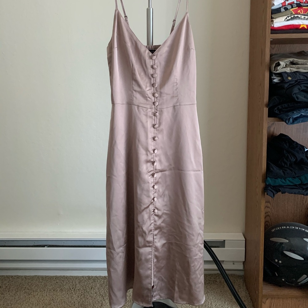 V-neck Button-Front Mini Dress